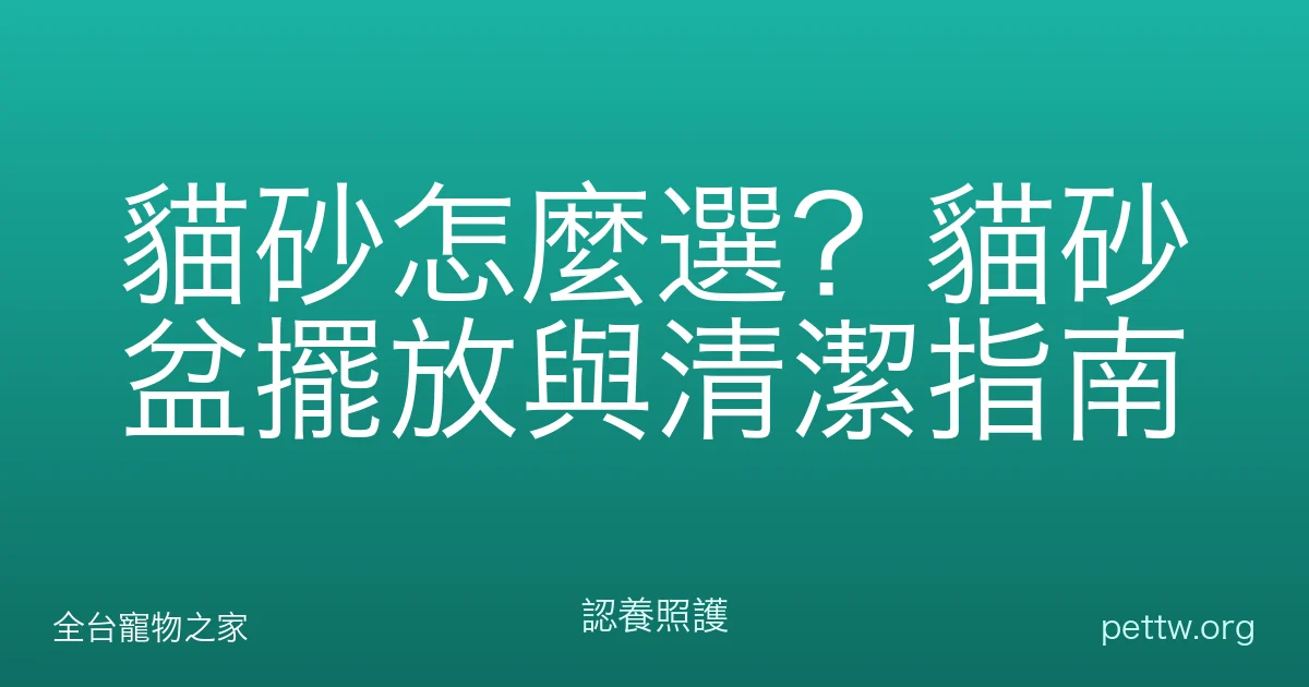 貓砂怎麼選？貓砂盆擺放與清潔指南