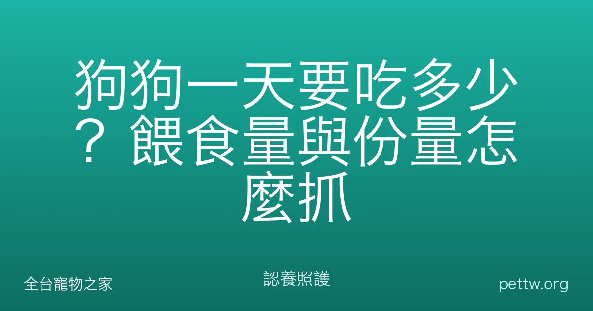 狗狗一天要吃多少？餵食量與份量怎麼抓
