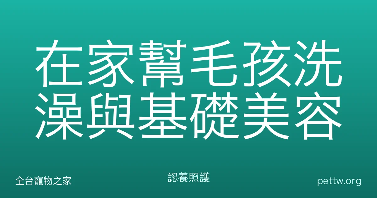 在家幫毛孩洗澡與基礎美容
