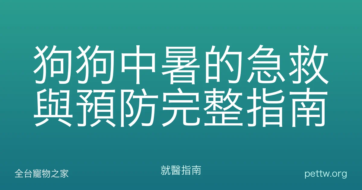 狗狗中暑的急救與預防完整指南