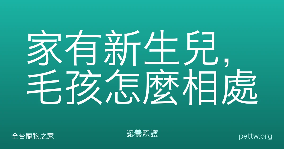 家有新生兒，毛孩怎麼相處