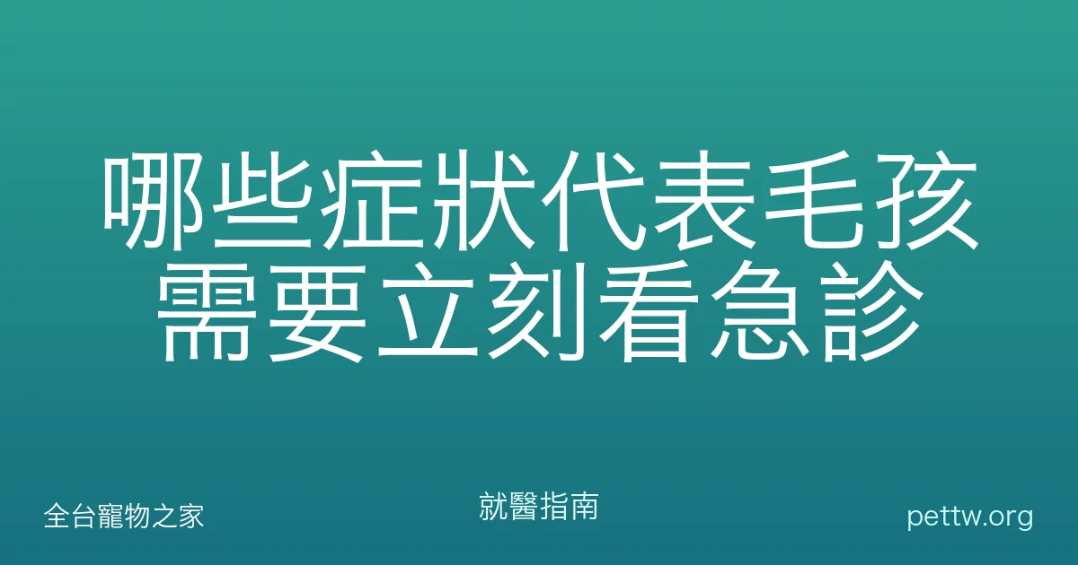哪些症狀代表毛孩需要立刻看急診