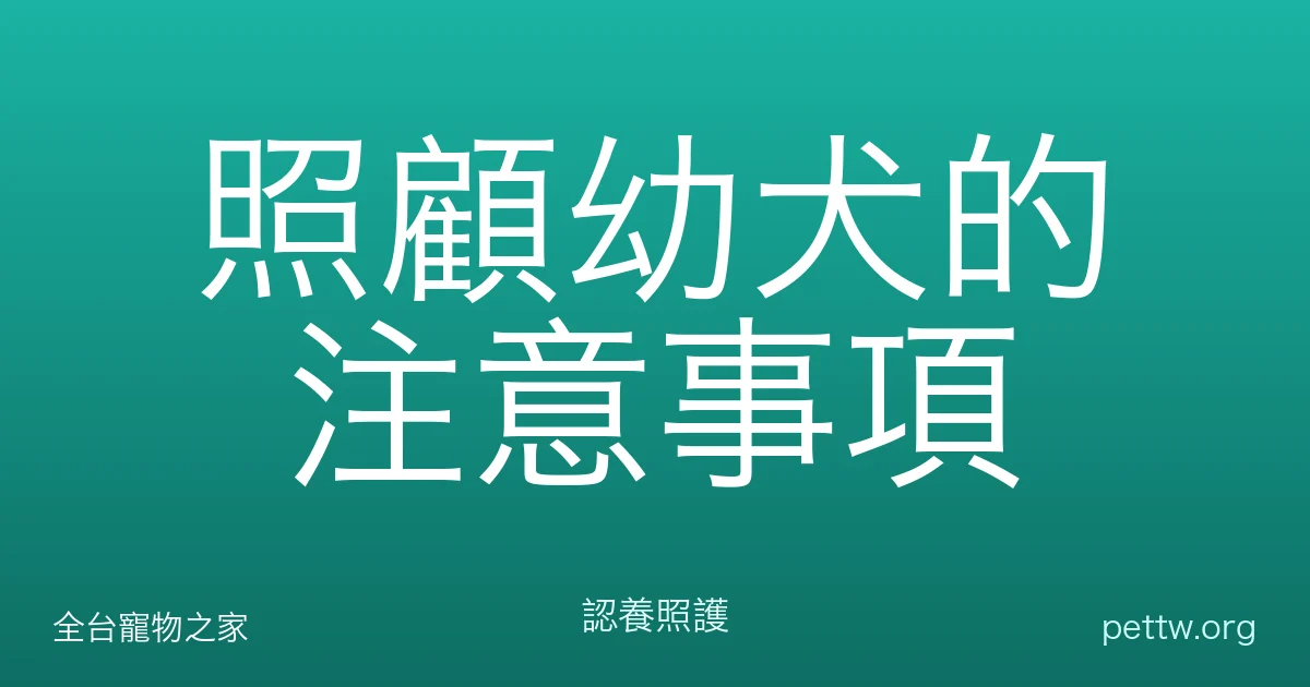 照顧幼犬的注意事項