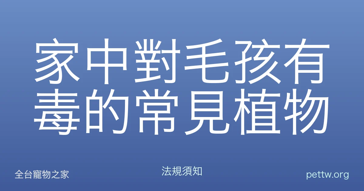 家中對毛孩有毒的常見植物